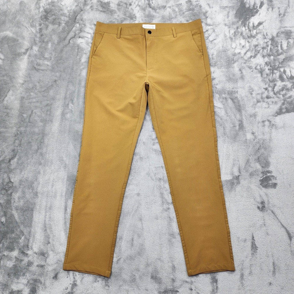 Day & Age Pants Mens 37x32 Brown Brian Performance Slim Fit Chino Stretch Office